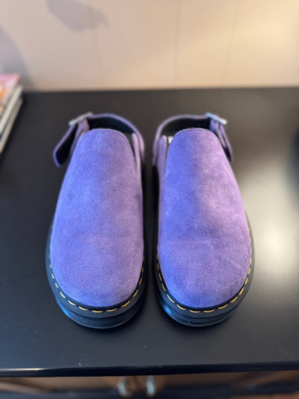 Dr. Martens Zebzag Suede Slingback Platform Mules - Purple (US W9/M8) - Picture 2 of 9